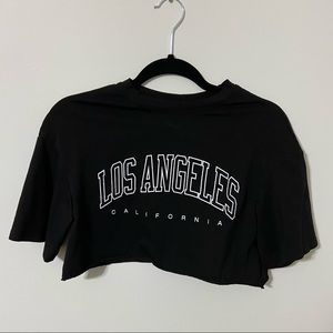 SHEIN Black Los Angeles Crop Top - size XS